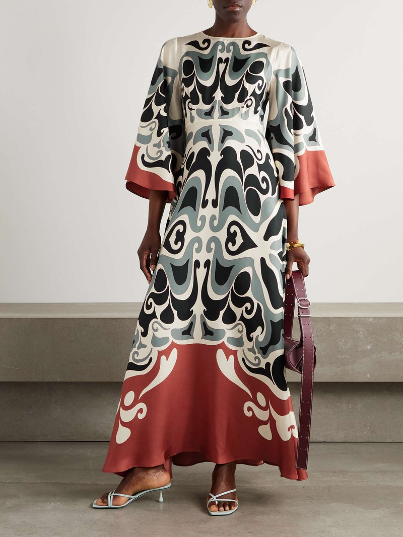 La DoubleJ Silk-twill maxi dress Off-white outlook