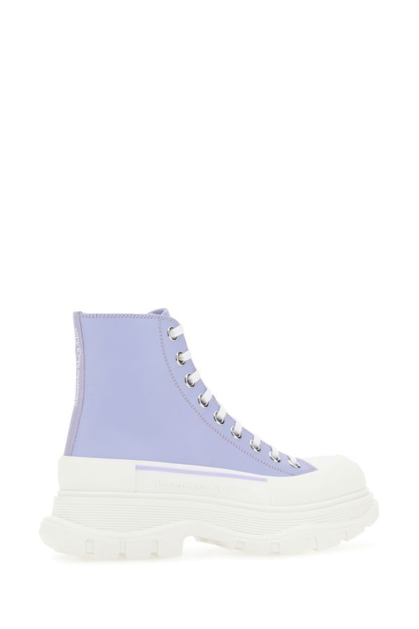 ALEXANDER MCQUEEN Lilac Leather Tread Slick Sneakers - 3