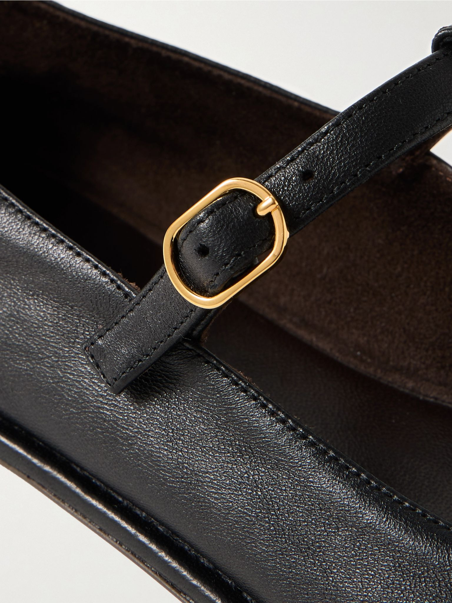 Leather Mary Jane ballet flats Black - 4