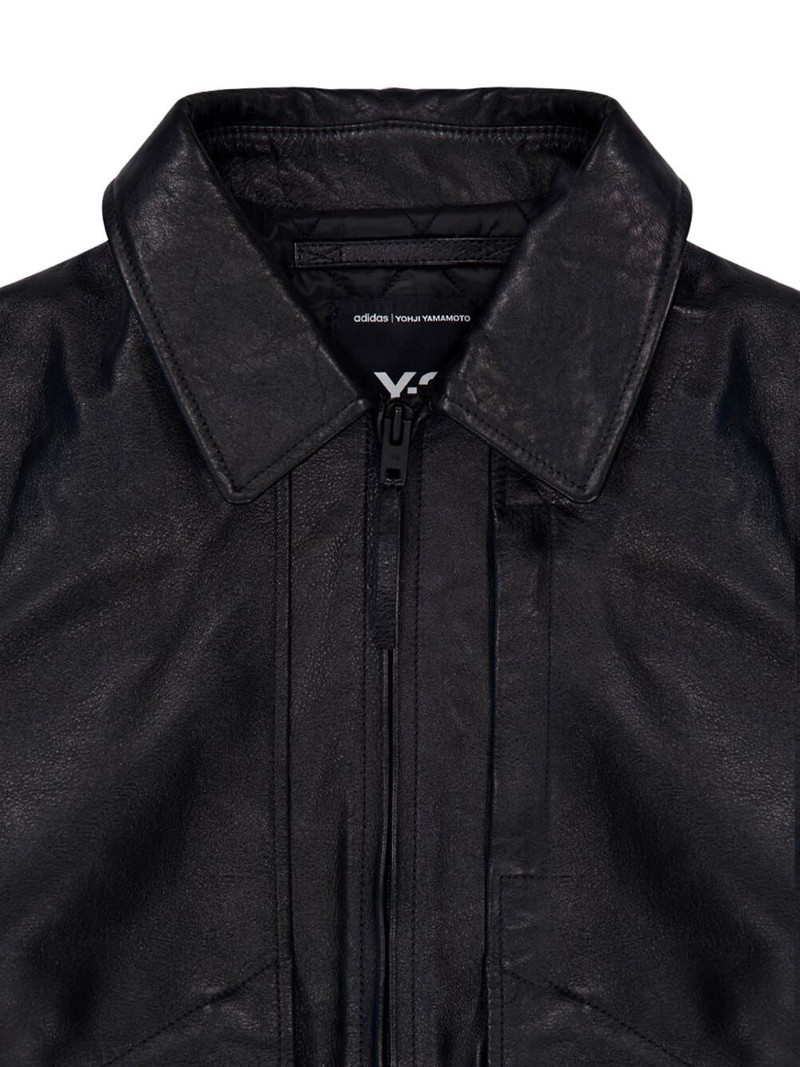 zipped-front leather jacket 4