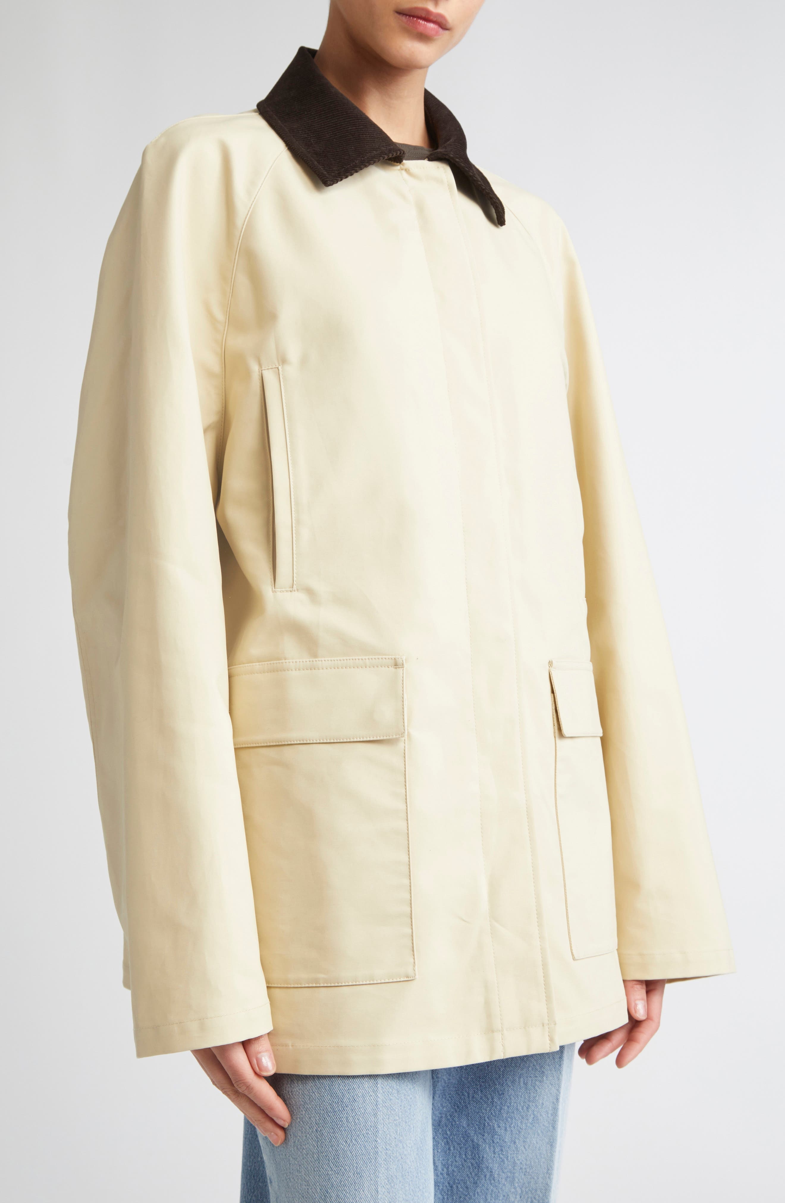 TOTEME County Waxed Organic Cotton Coat in Peanut at Nordstrom - 6