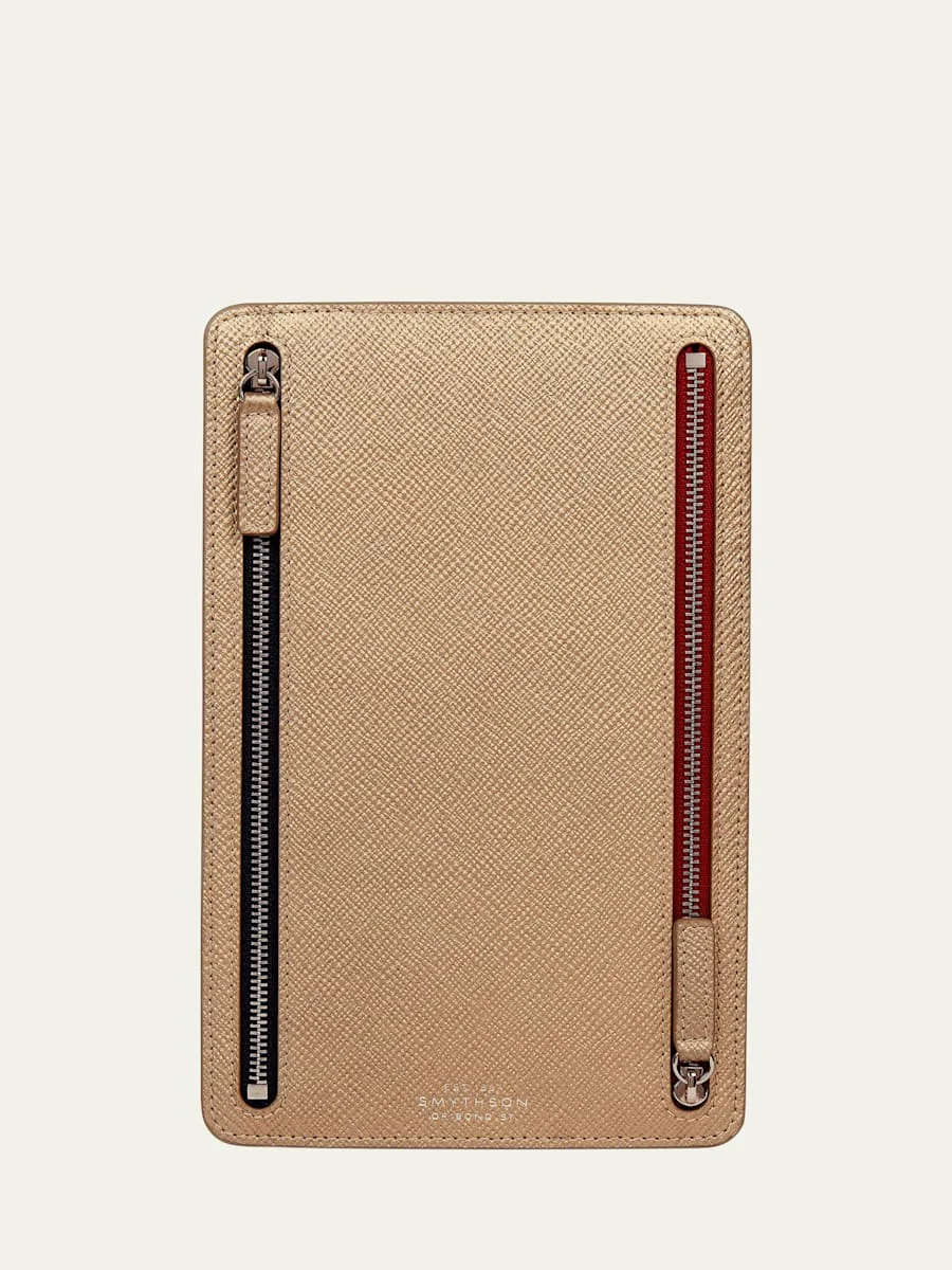 Metallic Leather Multi-Zip Case - 1