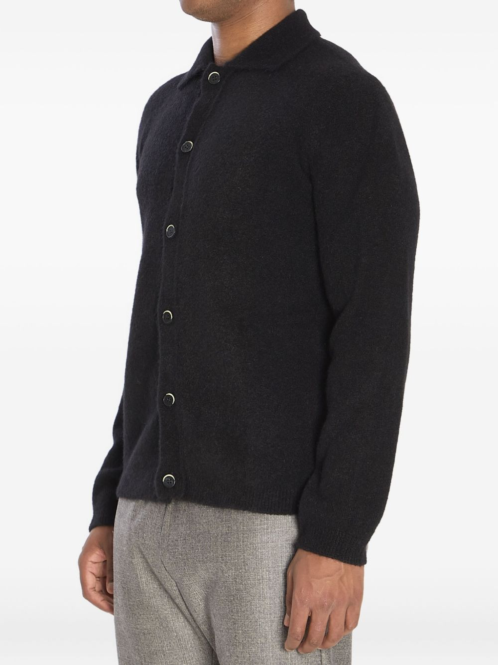 pointed-collar knitted cardigan - 2