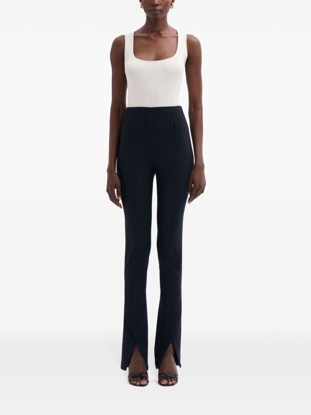 vertical-stripe wool trousers - 2