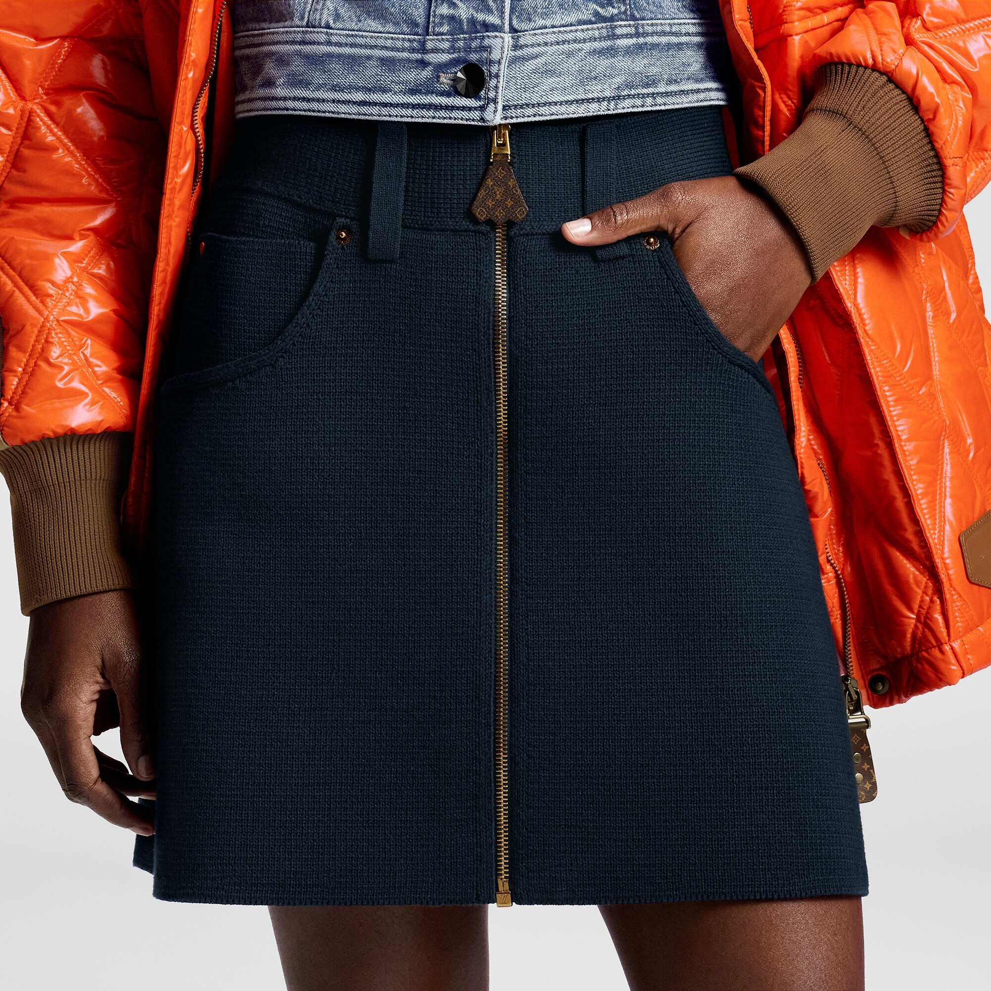 Compact Knit Mini Skirt - 2