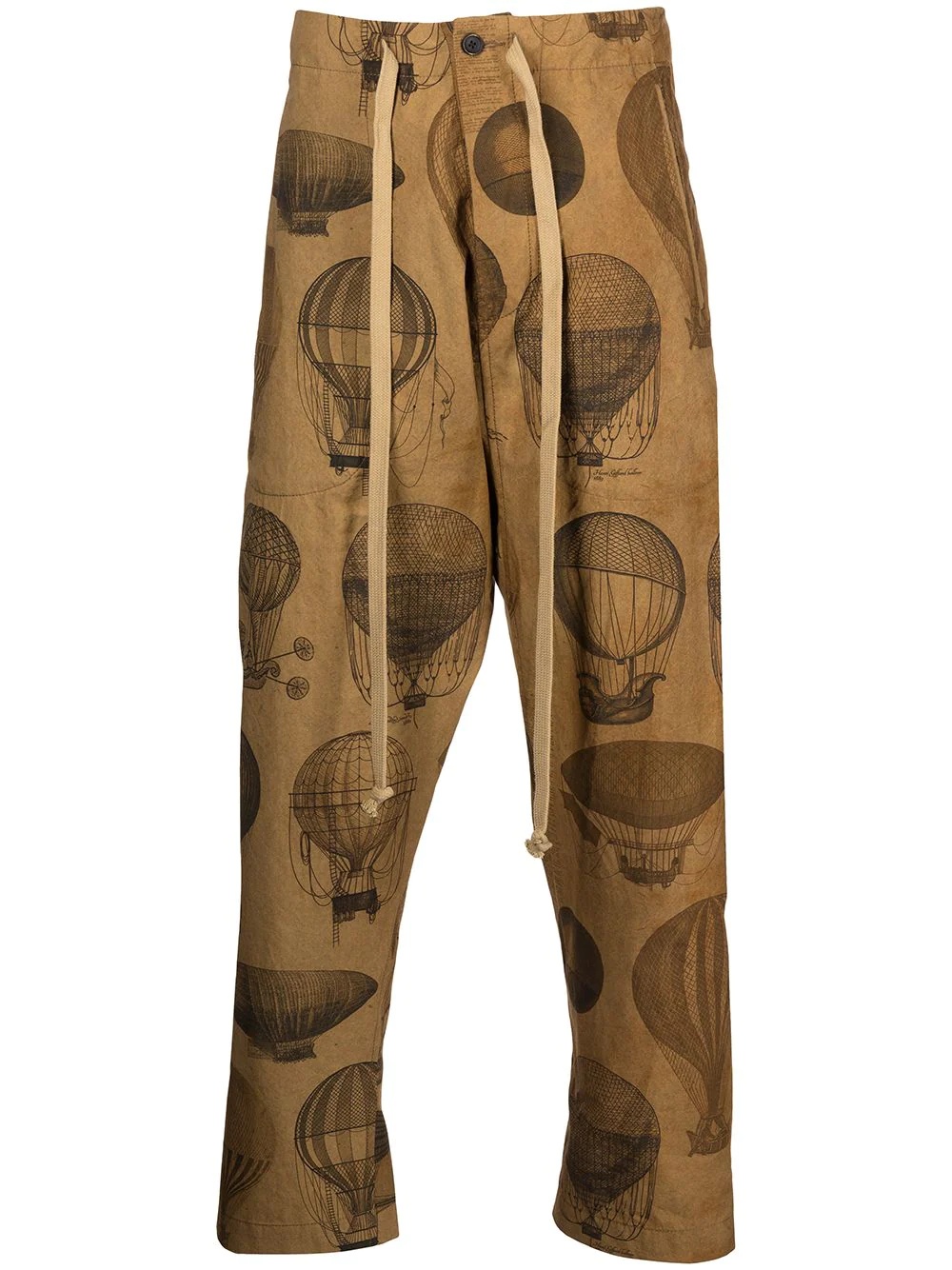 hot air balloon-print drop-crotch trousers - 1