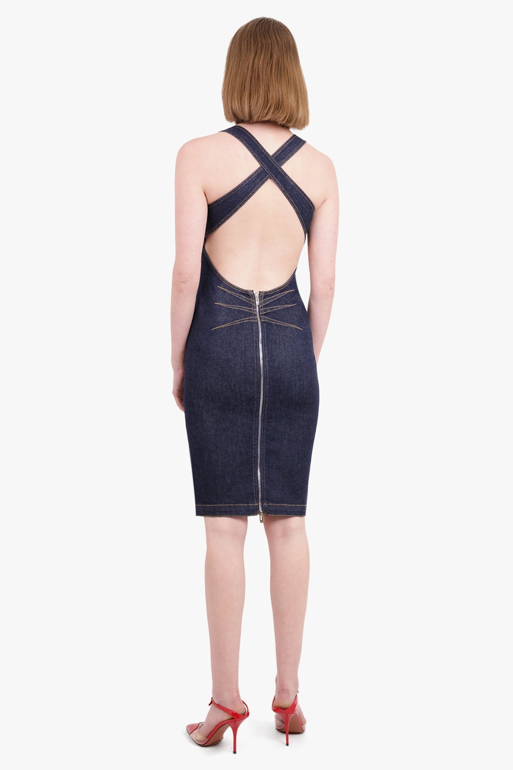 ワンピース Alaia Sculpt Denim Sleeveless Dress Alaïa SCULPTING DENIM DRESS | REVERSIBLE