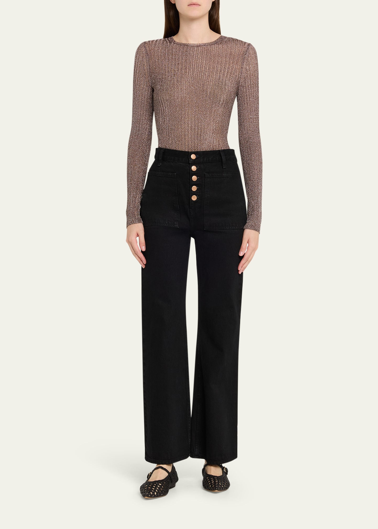 Vianca Sparkly Long-Sleeve Tee - 2