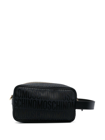 Moschino Fantasia leather logo-print makeup bag outlook