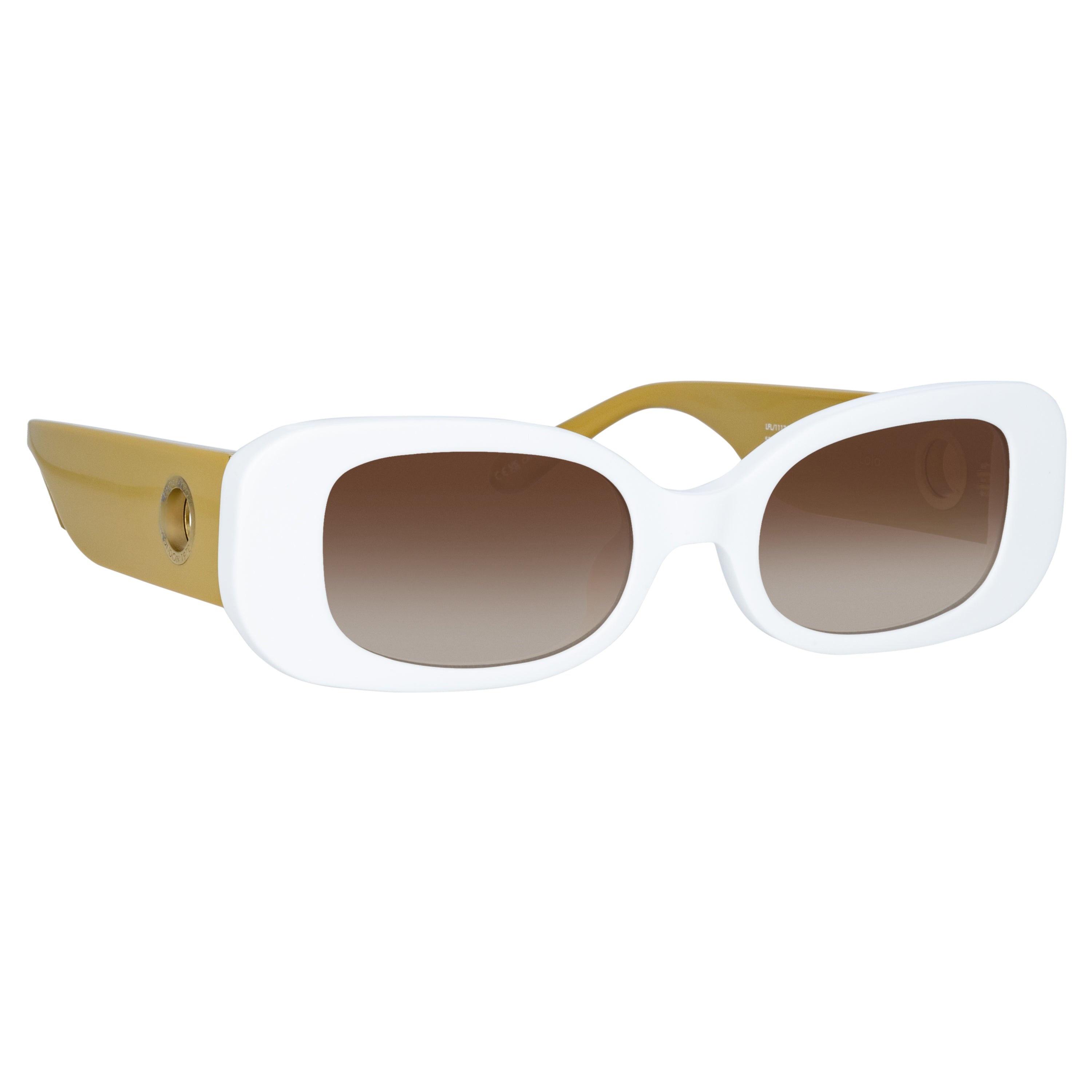 LOLA RECTANGULAR SUNGLASSES IN WHITE - 3