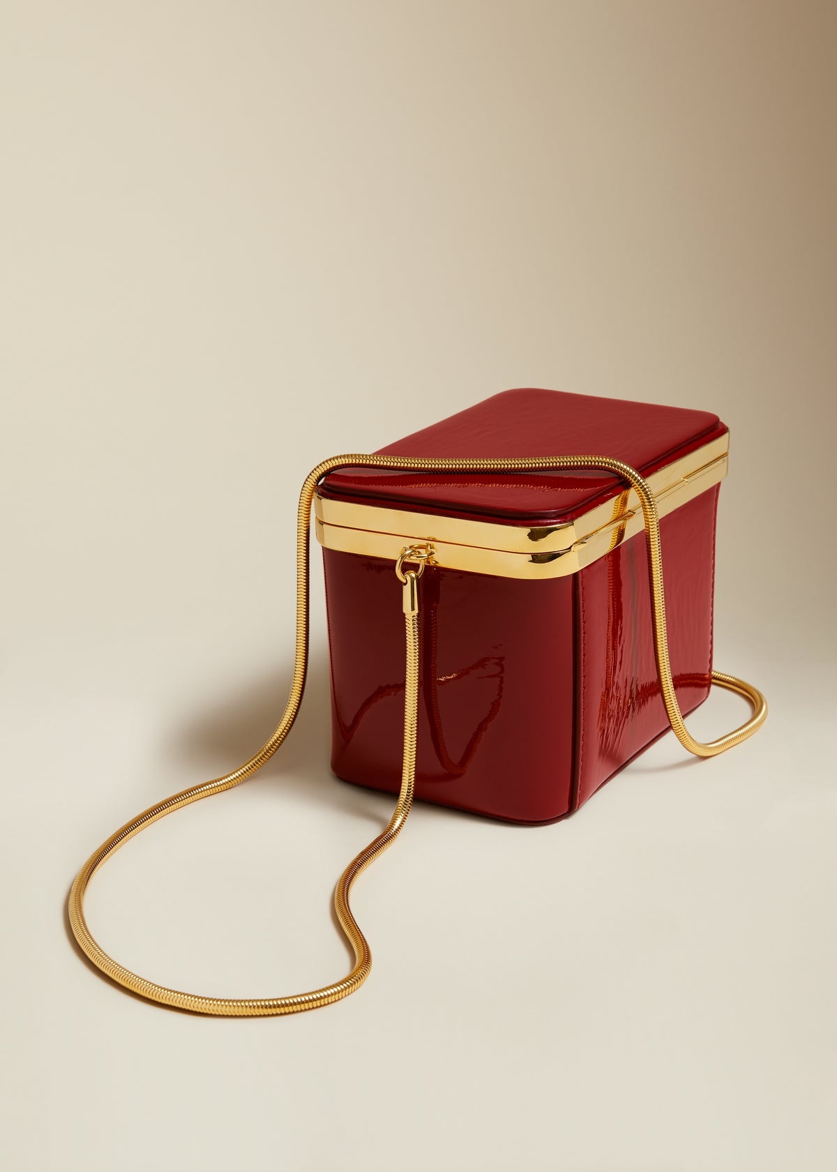 The Eloise Minaudière in Deep Red Patent Leather - 2