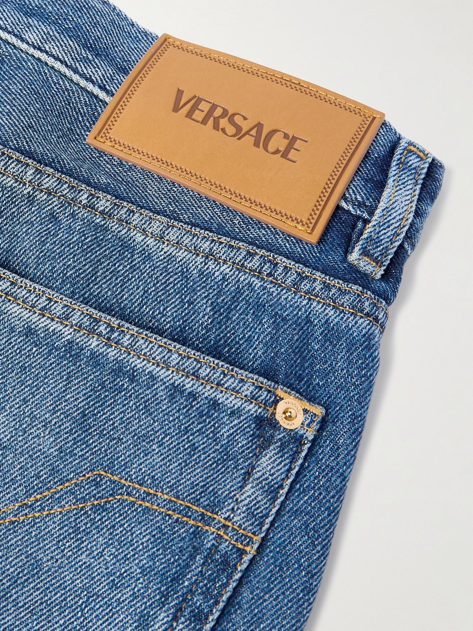 Straight-Leg Embellished Jeans Blue - 5