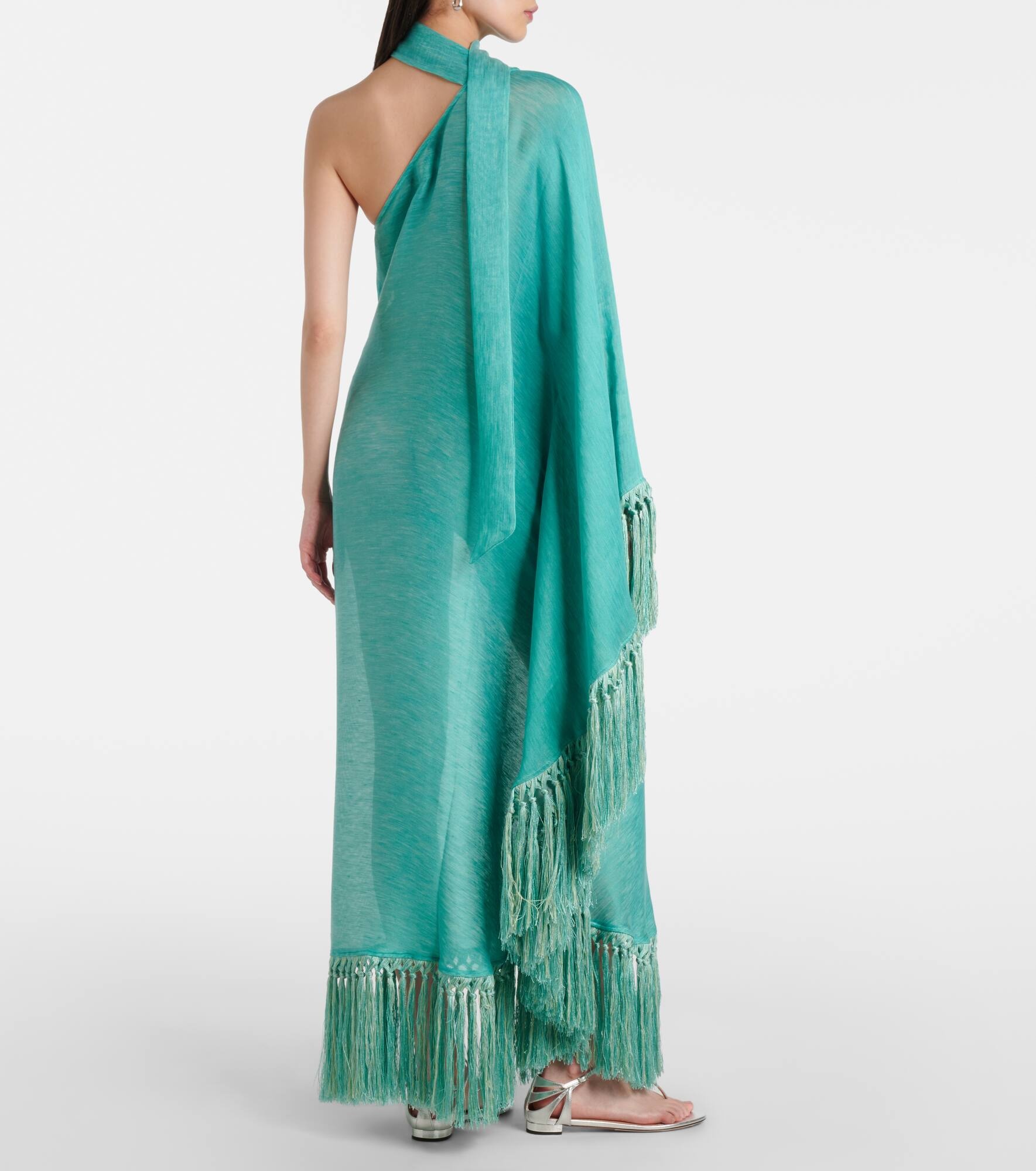 Arno fringed linen-blend maxi dress - 3