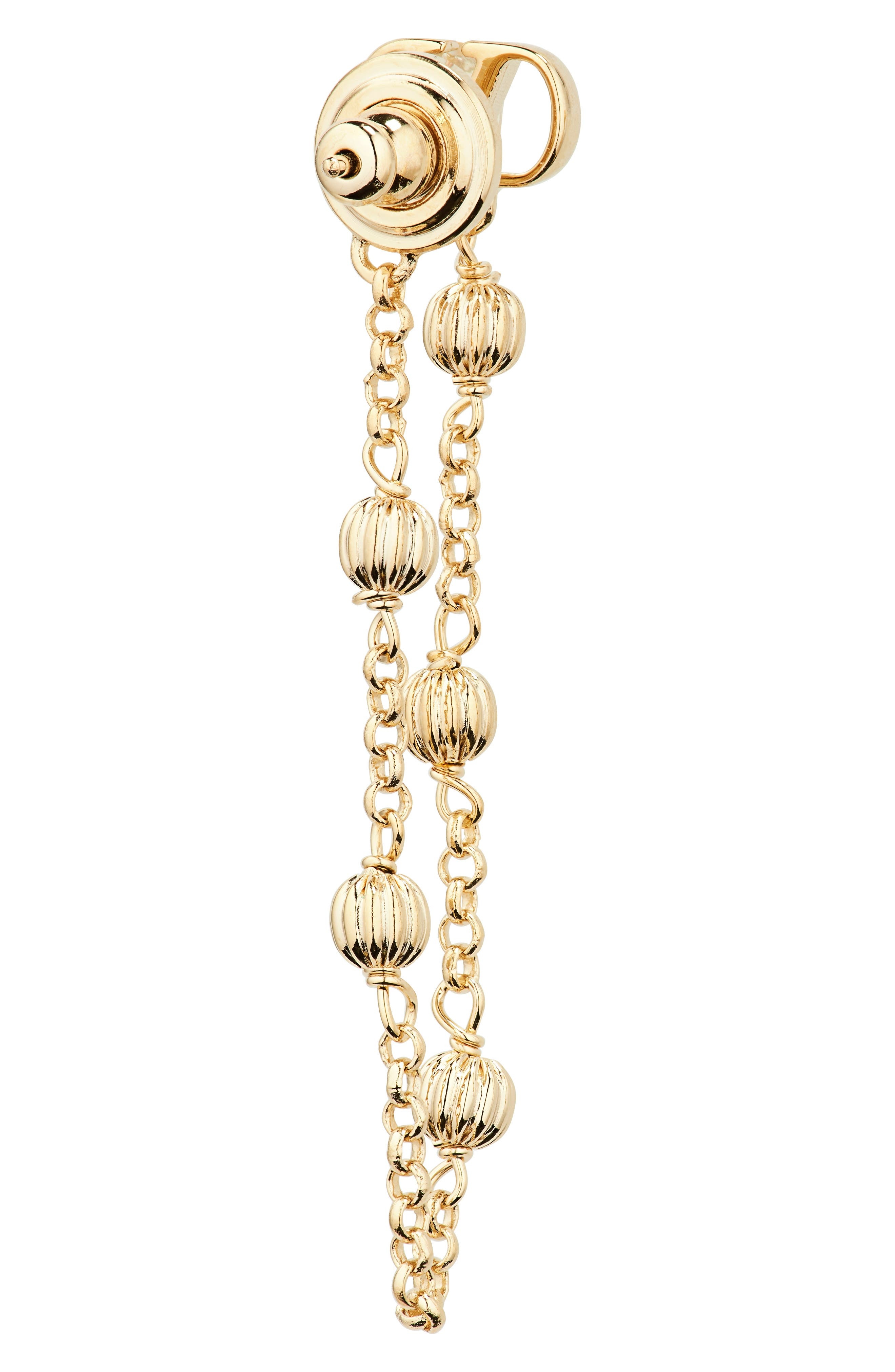 Valentino Garavani VLOGO Chain Front/Back Earrings in Gold at Nordstrom - 4