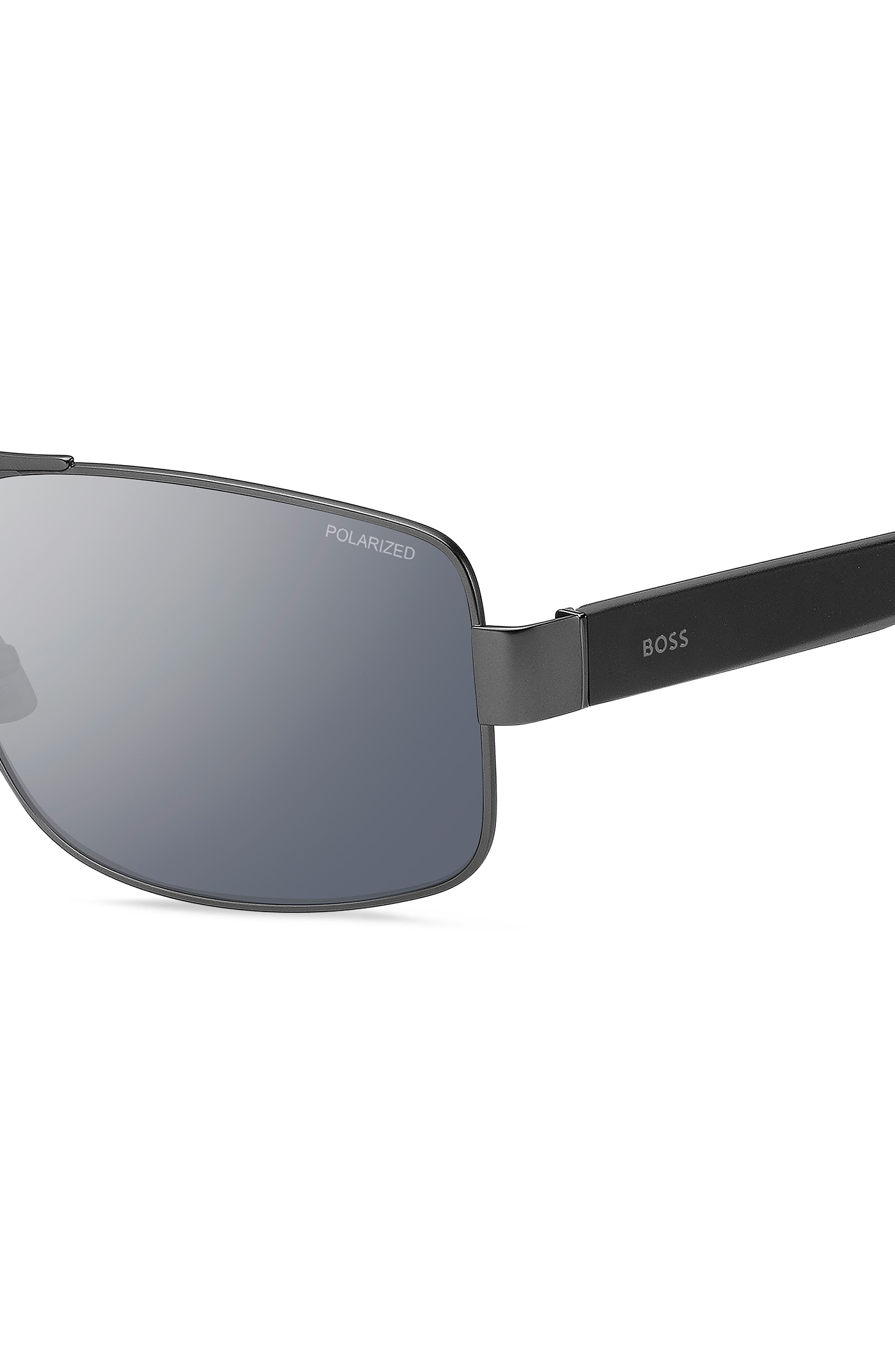 BOSS 62mm Oversize Polarized Navigator Sunglasses in Dark Ruthenium/Grey Polar at Nordstrom - 7