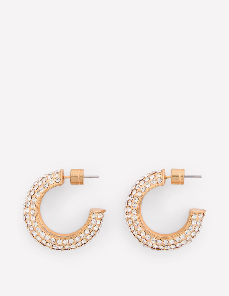 Pave Sparkle Hoops-Silver 1