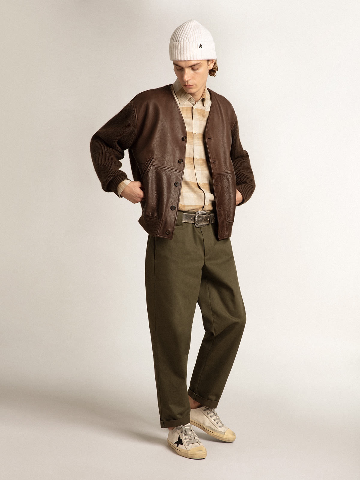 Pepper and dark sand slim-fit shirt - 3