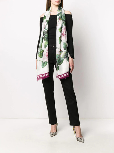 Dolce & Gabbana rose-print square scarf outlook