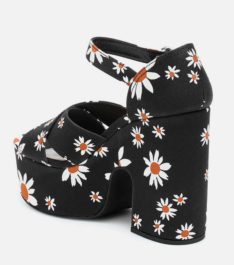 Miu Miu Daisy gabardine platform sandals outlook