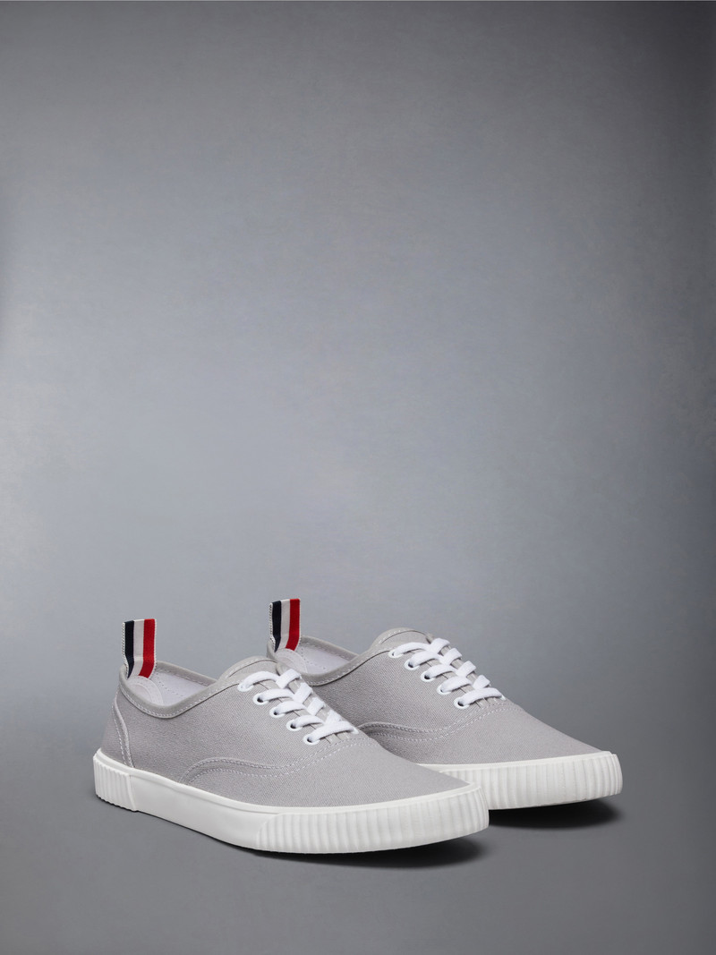 Thom Browne CANVAS VULCANIZED RUBBER SOLE HERITAGE SNEAKERS outlook