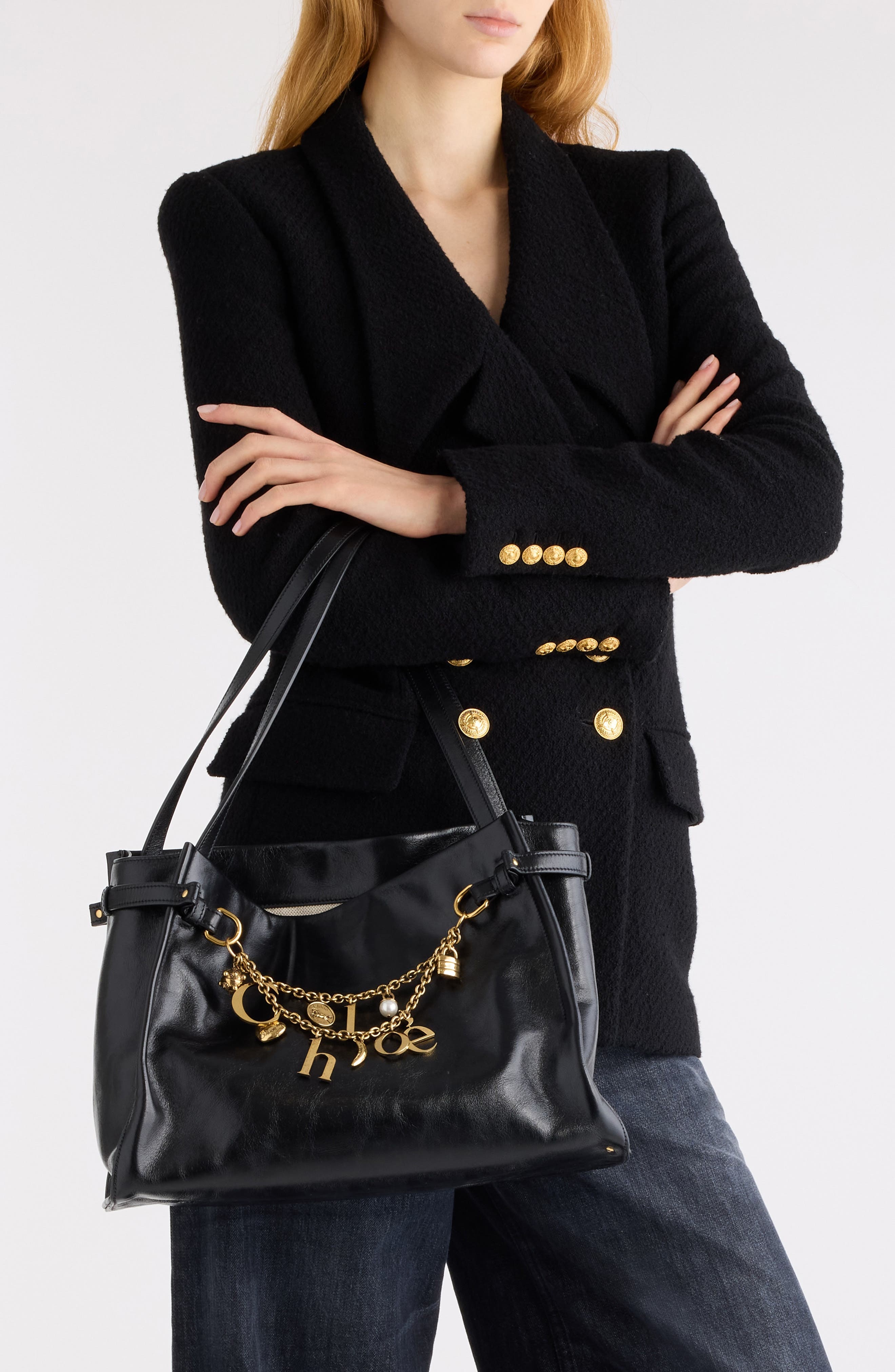 Chloé Charms Leather Tote in Black at Nordstrom - 2
