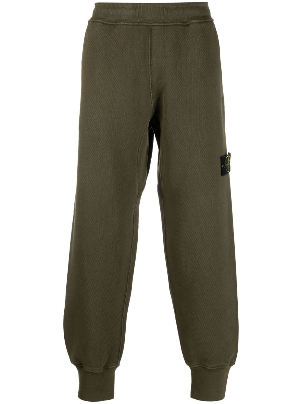 Compass-patch cotton track pants - 1