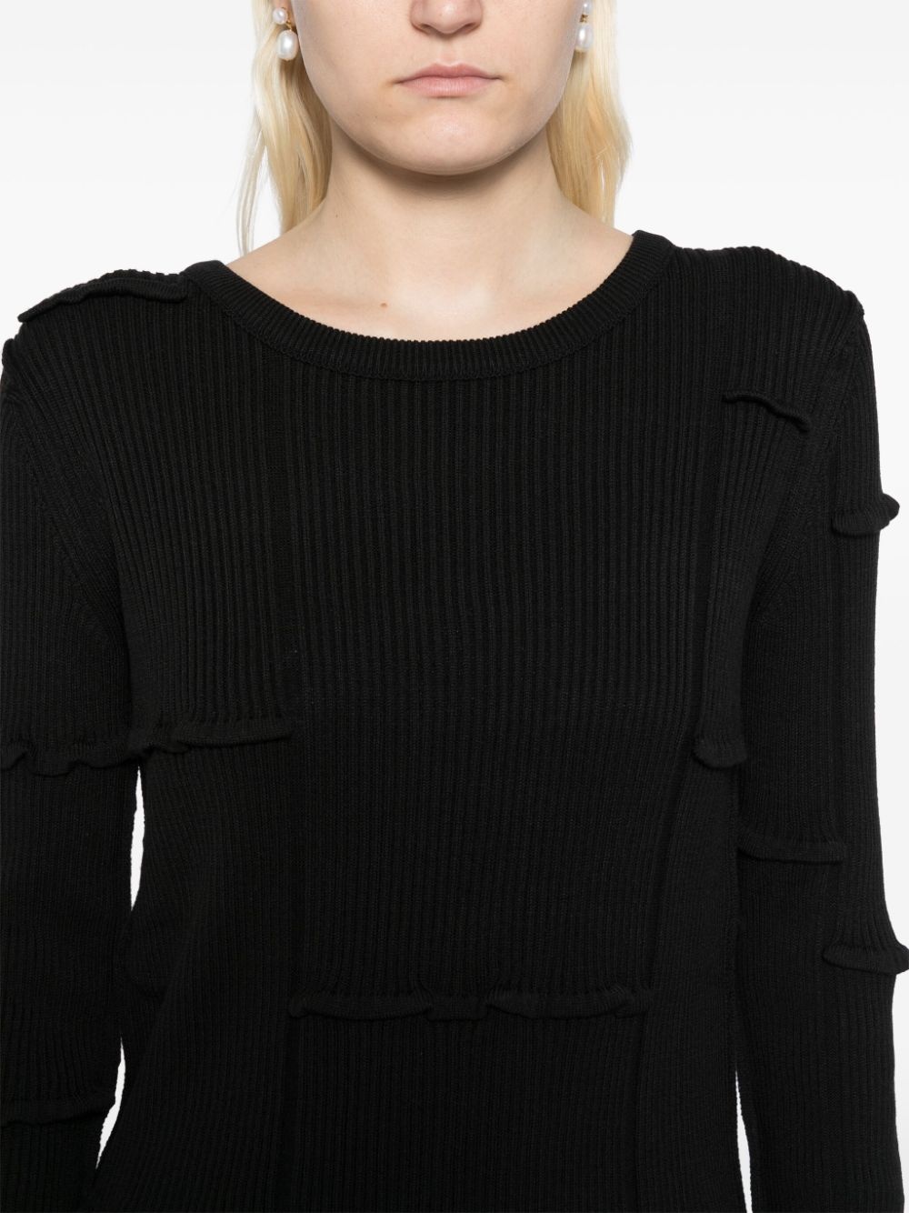 ribbed-knit long-sleeved jumper - 5