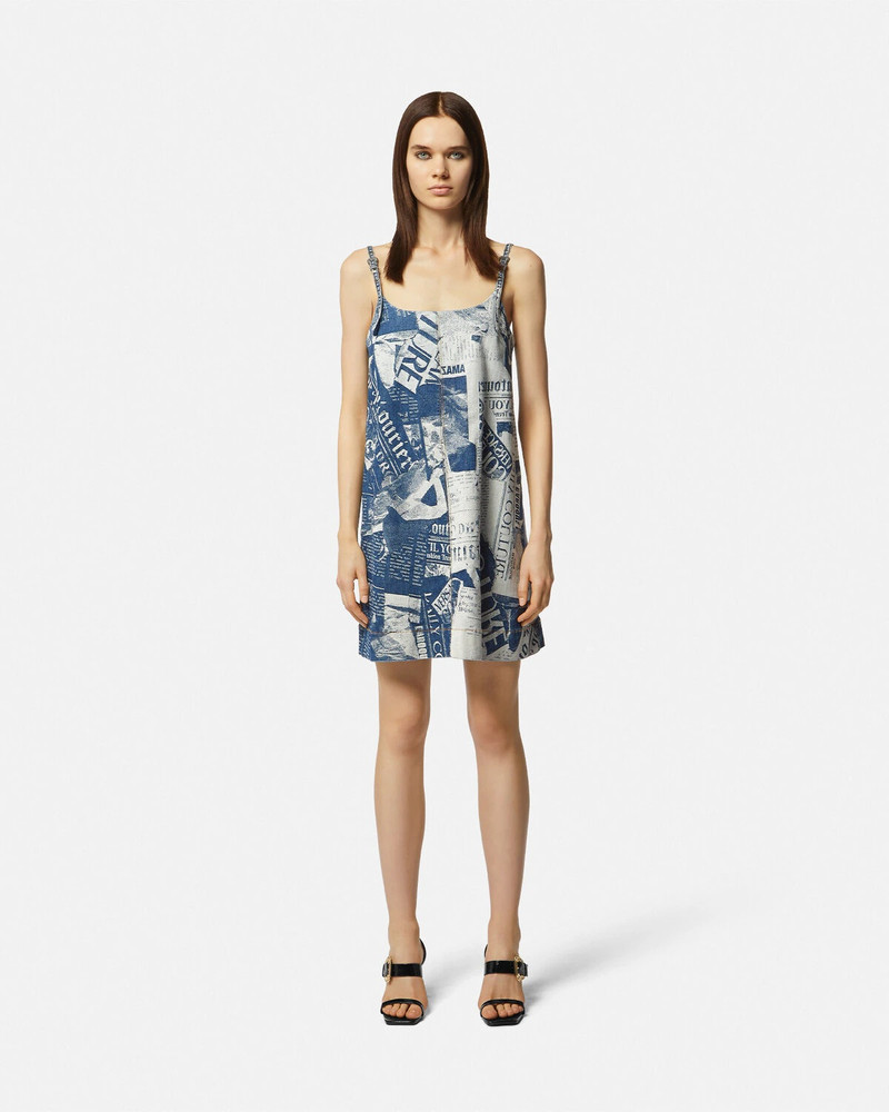 VERSACE JEANS COUTURE Magazine Denim Mini Dress outlook
