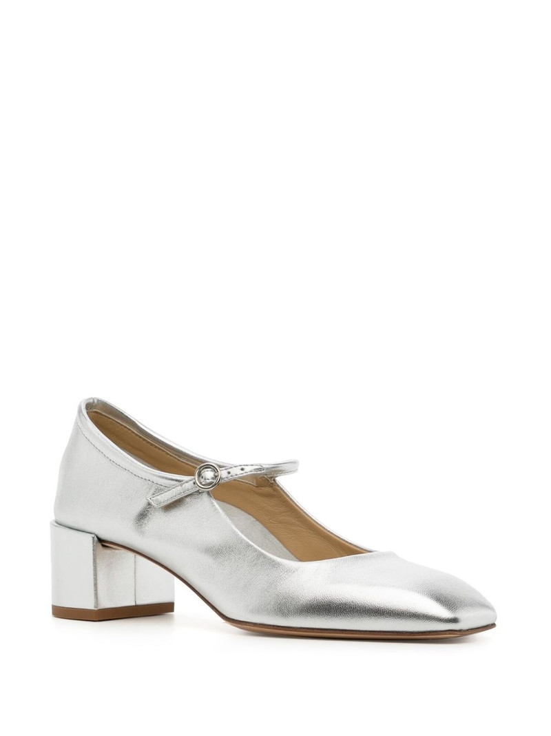 Aeyde Aline 45mm metallic leather pumps outlook