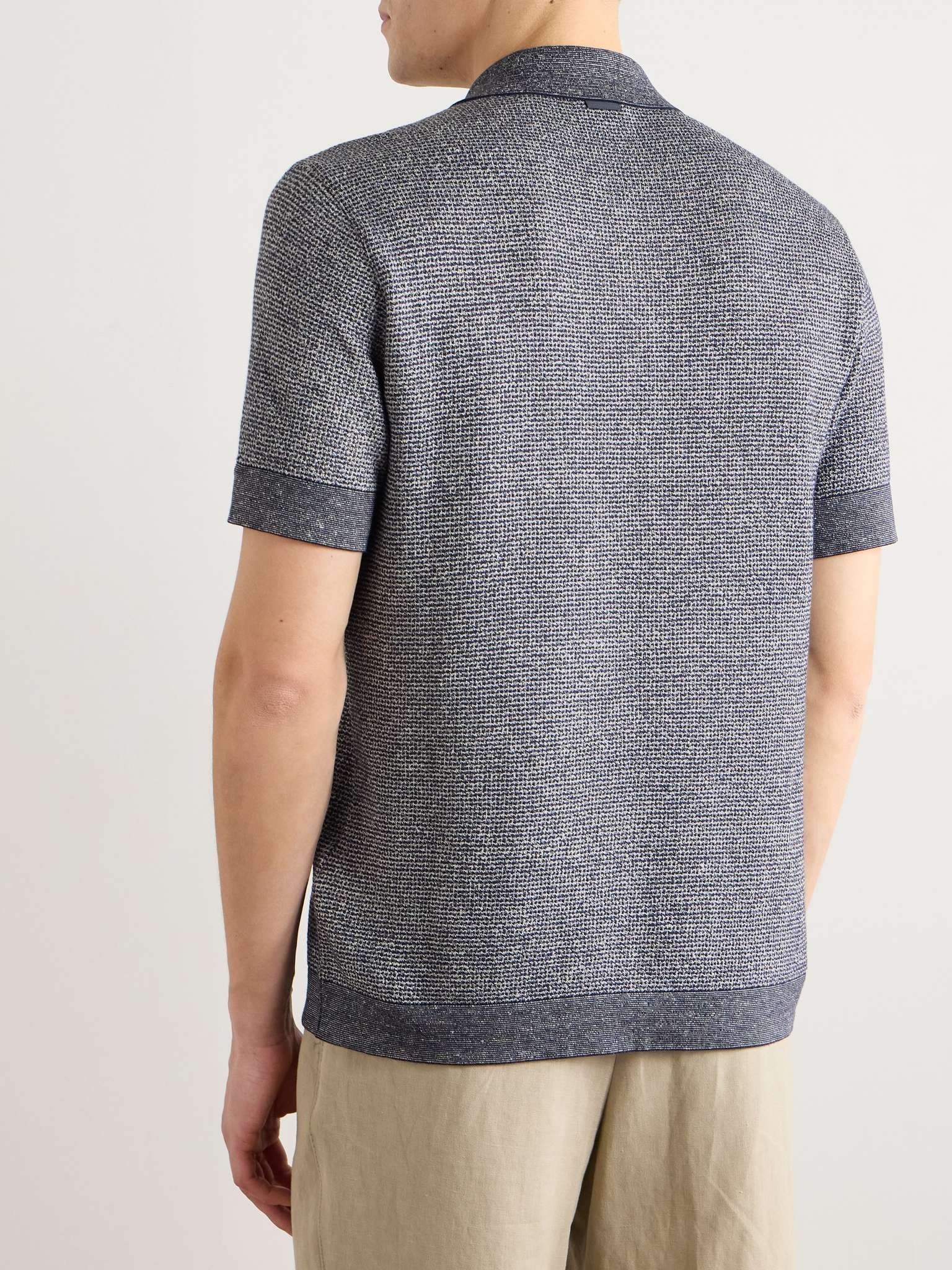 Cotton, Linen and Silk-Blend Polo Shirt - 3
