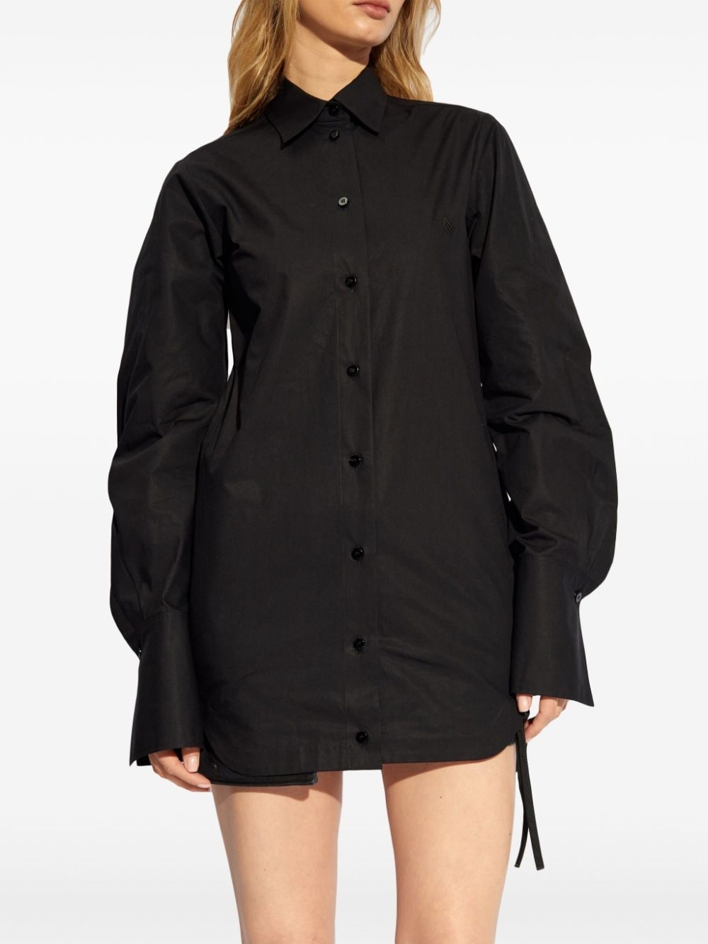 logo-raised cotton shirt - 3