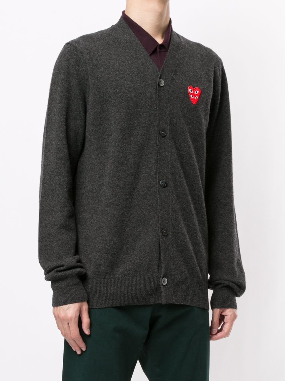 logo button-down cardigan - 6