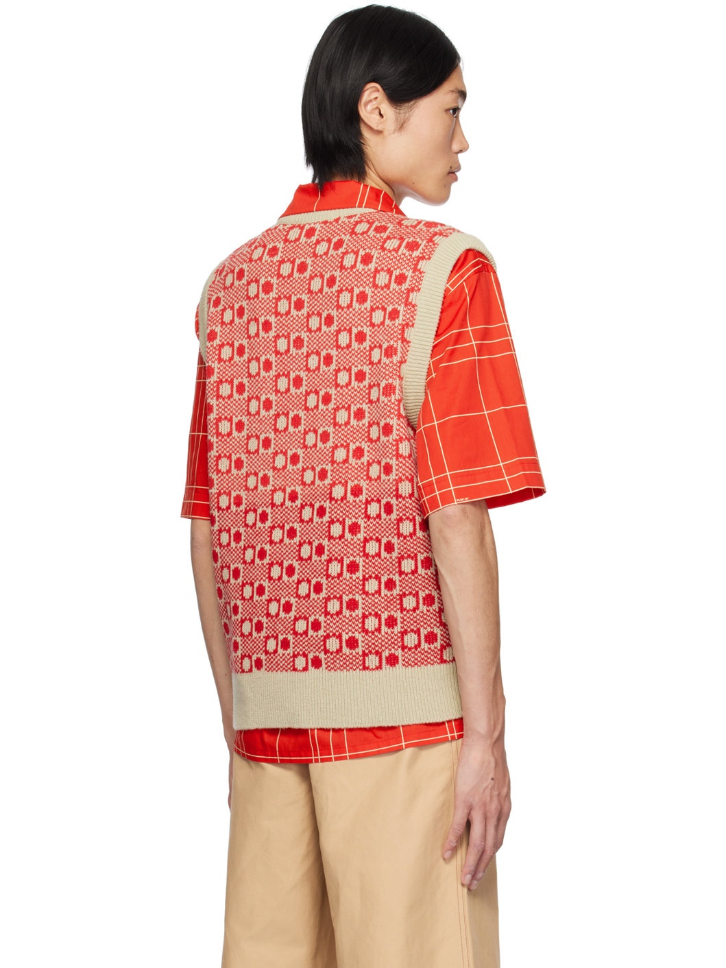 Red Jacquard Vest - 3