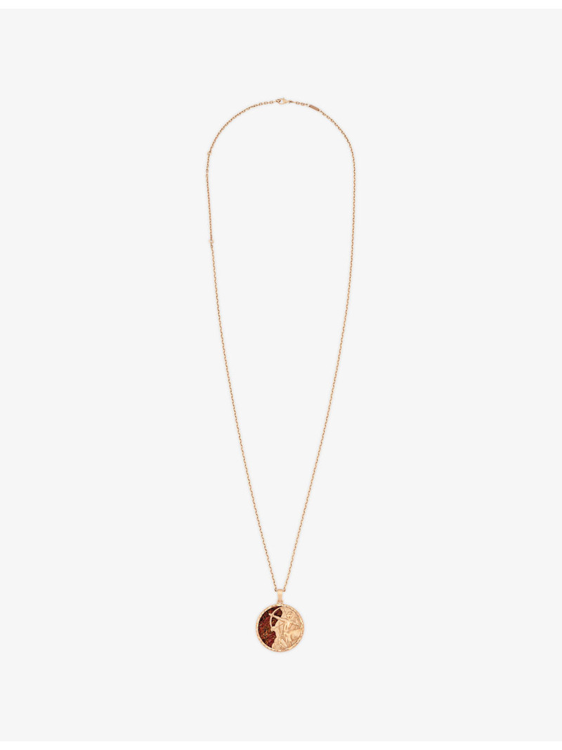 Zodiaque Sagittarius 18ct Rose-Gold And Red Pietersite Pendant Necklace 1