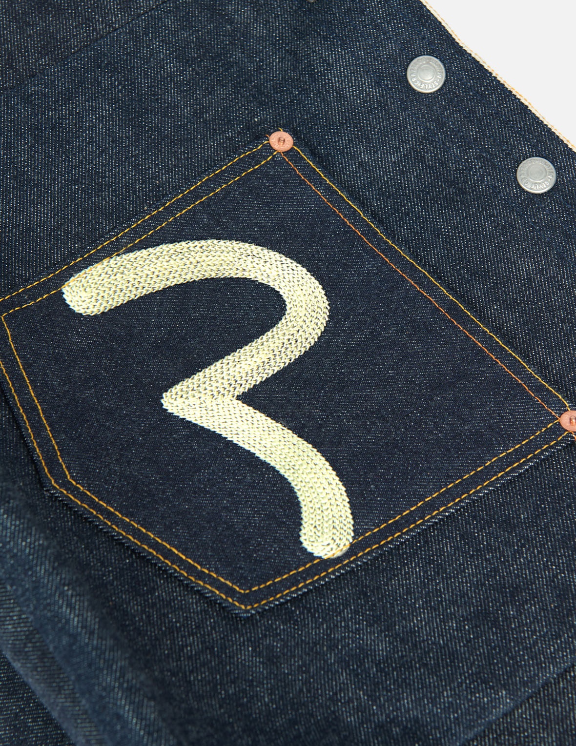 SEAGULL EMBROIDERED POCKET TWO-WAY MEDIUM DENIM TOTE BAG - 3