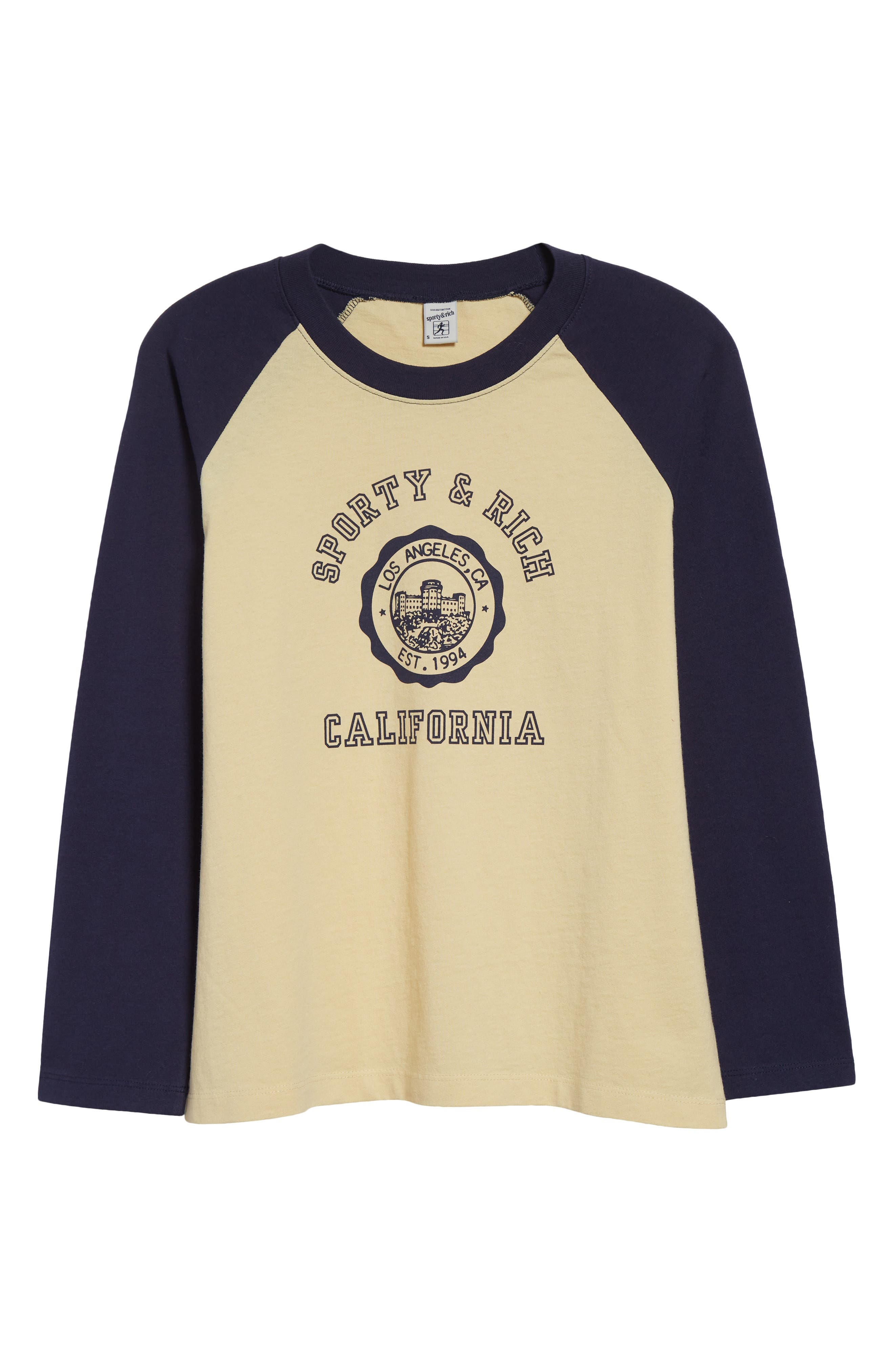 Sporty & Rich California Emblem Graphic Baseball T-Shirt in Light Beige at Nordstrom - 6