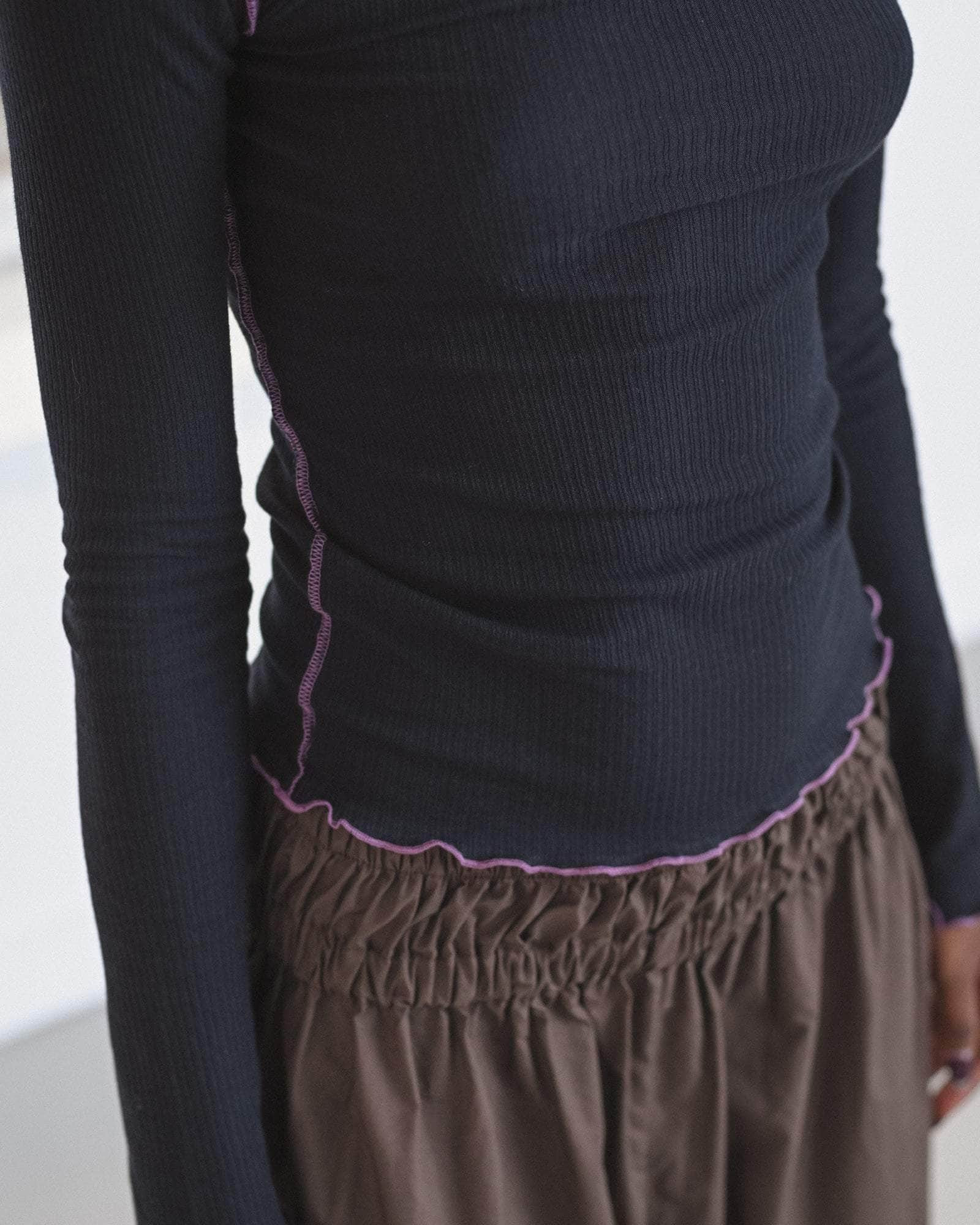 Vein Long Sleeve Tee - Fine Organic Cotton Rib - 8