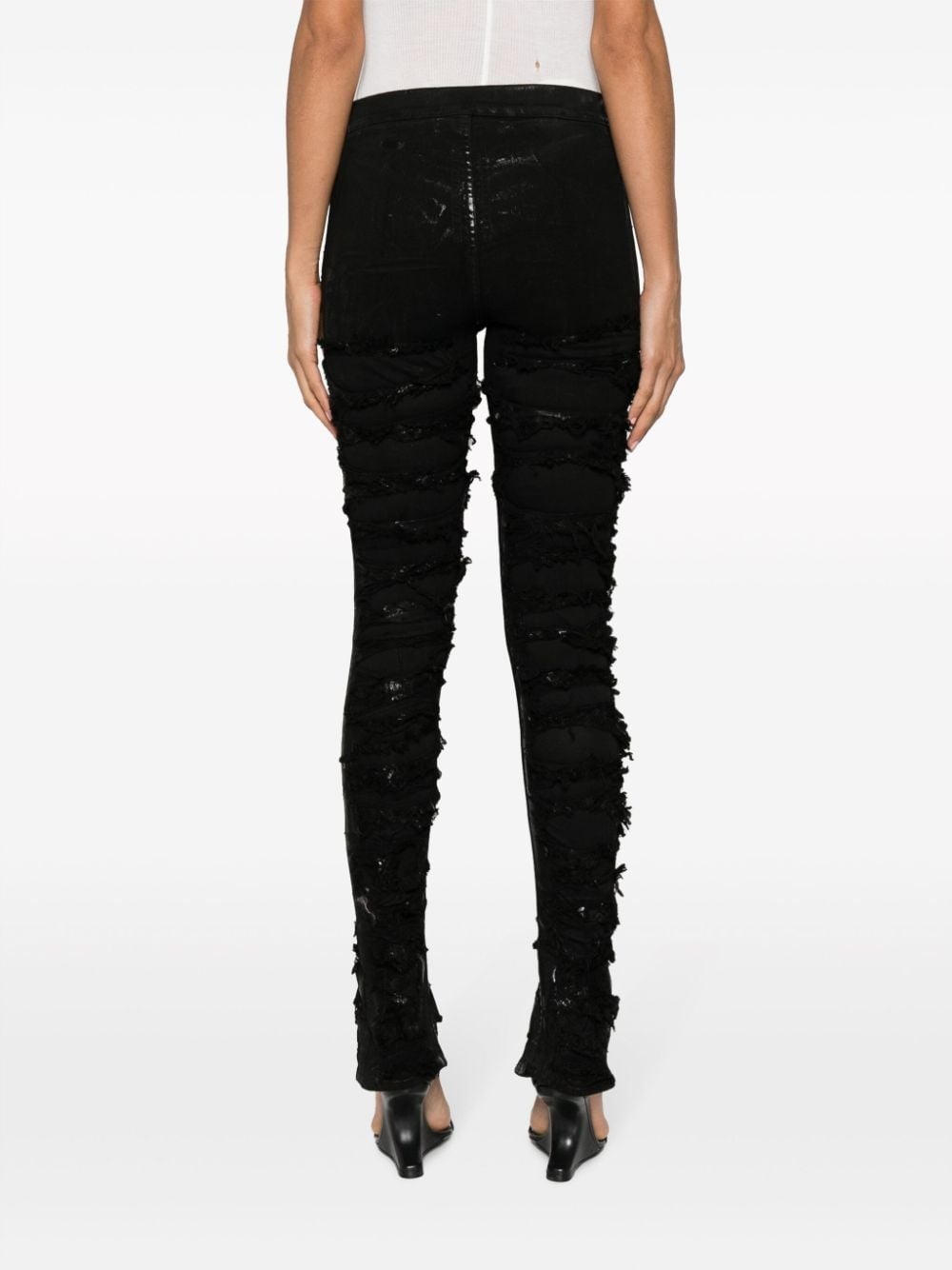 Broken slitted cotton leggings - 4