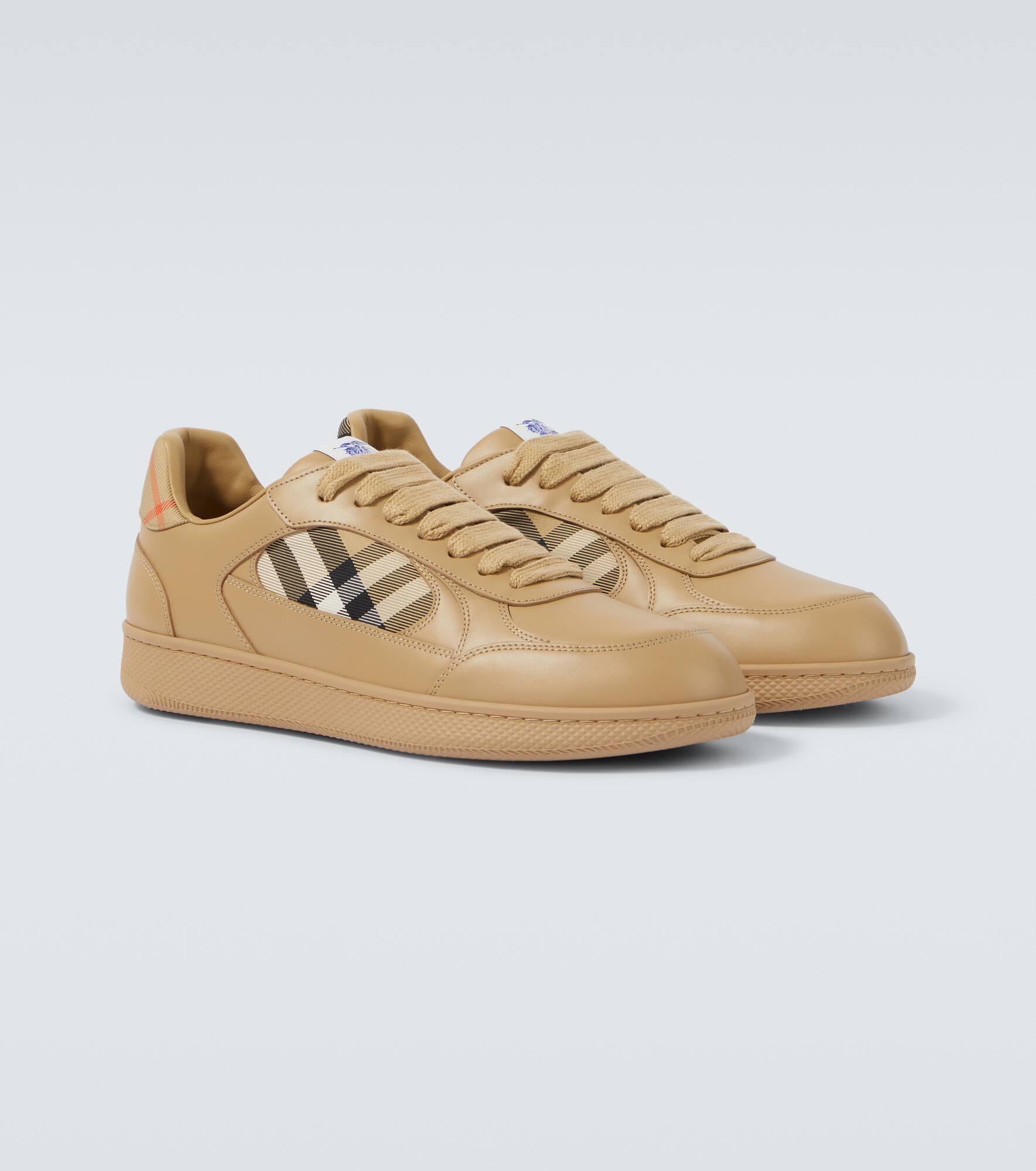 Burberry Check leather sneakers - 5