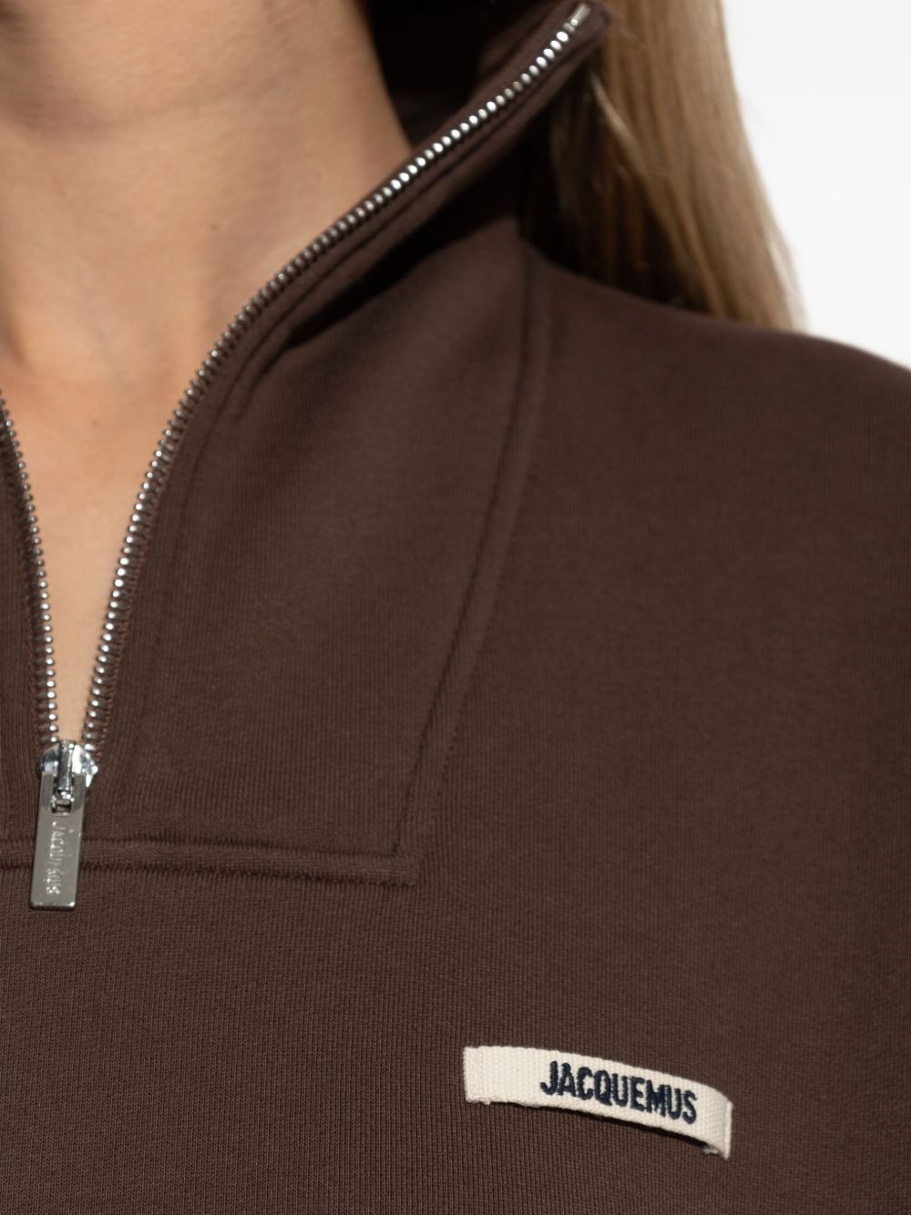 logo-patch half-zip sweatshirt - 5