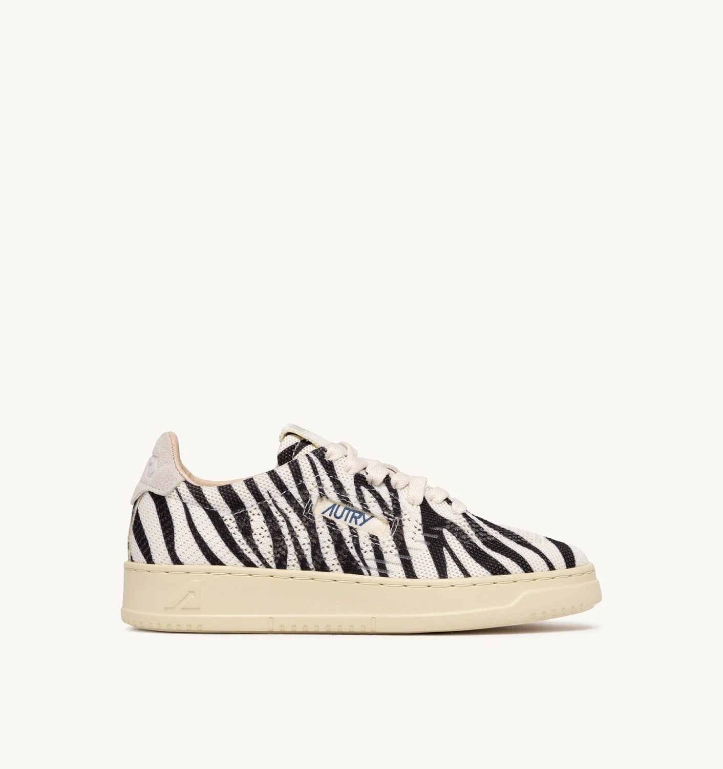 MEDALIST EASEKNIT LOW SNEAKERS IN 'ZEBRA PRINT' IVORY WHITE AND BLACK KNIT - 1