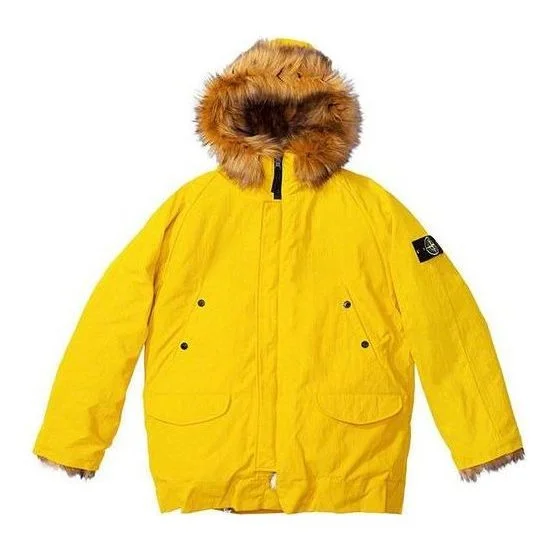 Supreme x Stone Island Formula Steel Reversible Faux Fur Parka 'Yellow Black' SUP-SS22-720 - 1