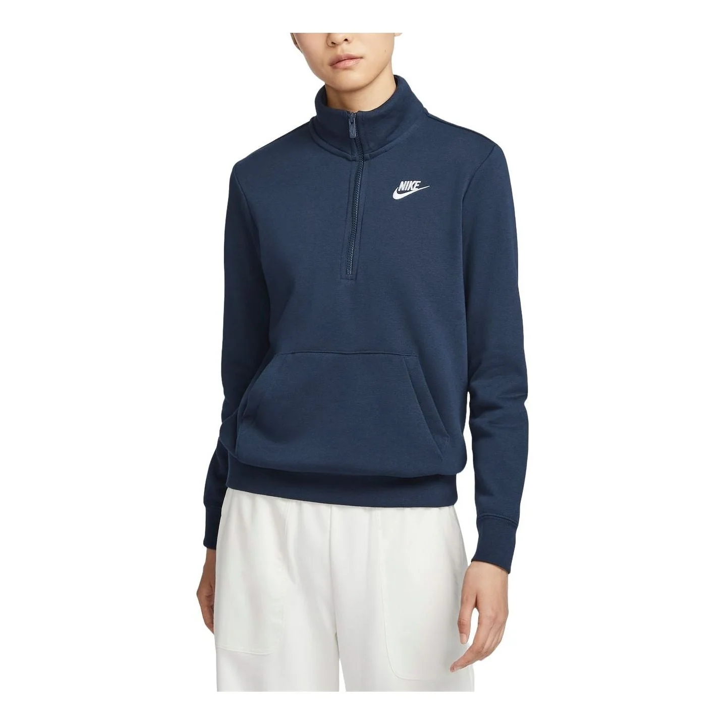 (WMNS) Nike Sportswear Club Fleece Track Jacket Asia Sizing 'Navy' DQ5839-451 - 1