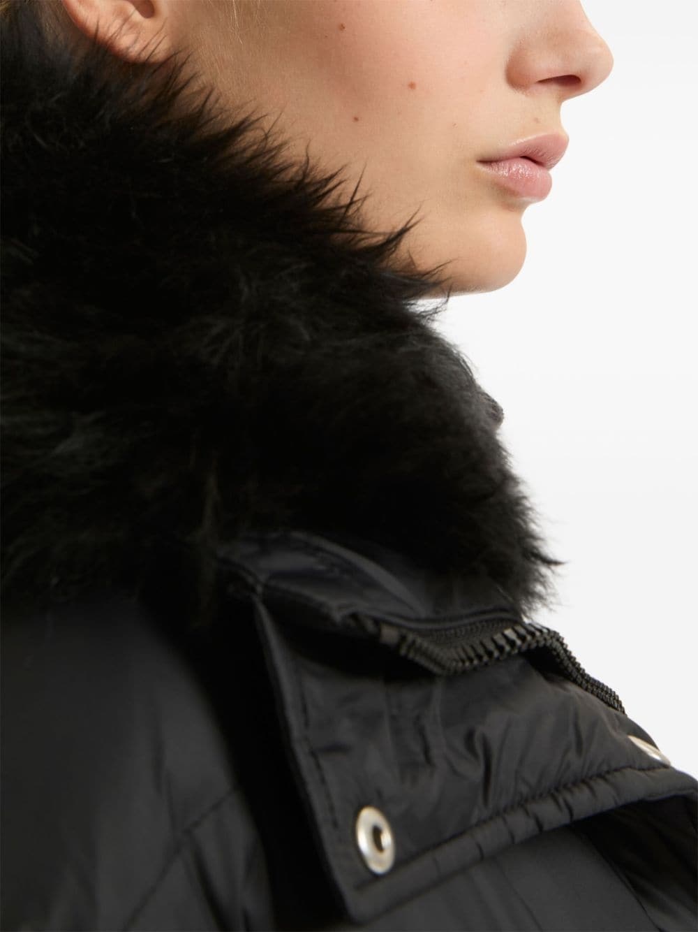 lambswool-trim puffer jacket - 5