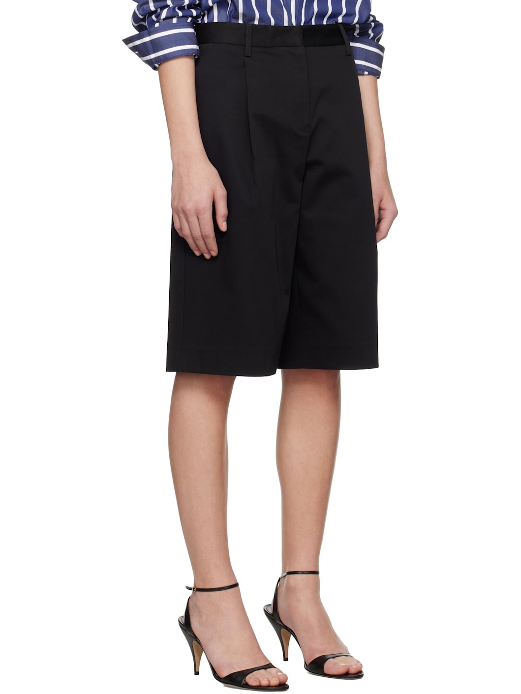 Black Long Chino Shorts - 2