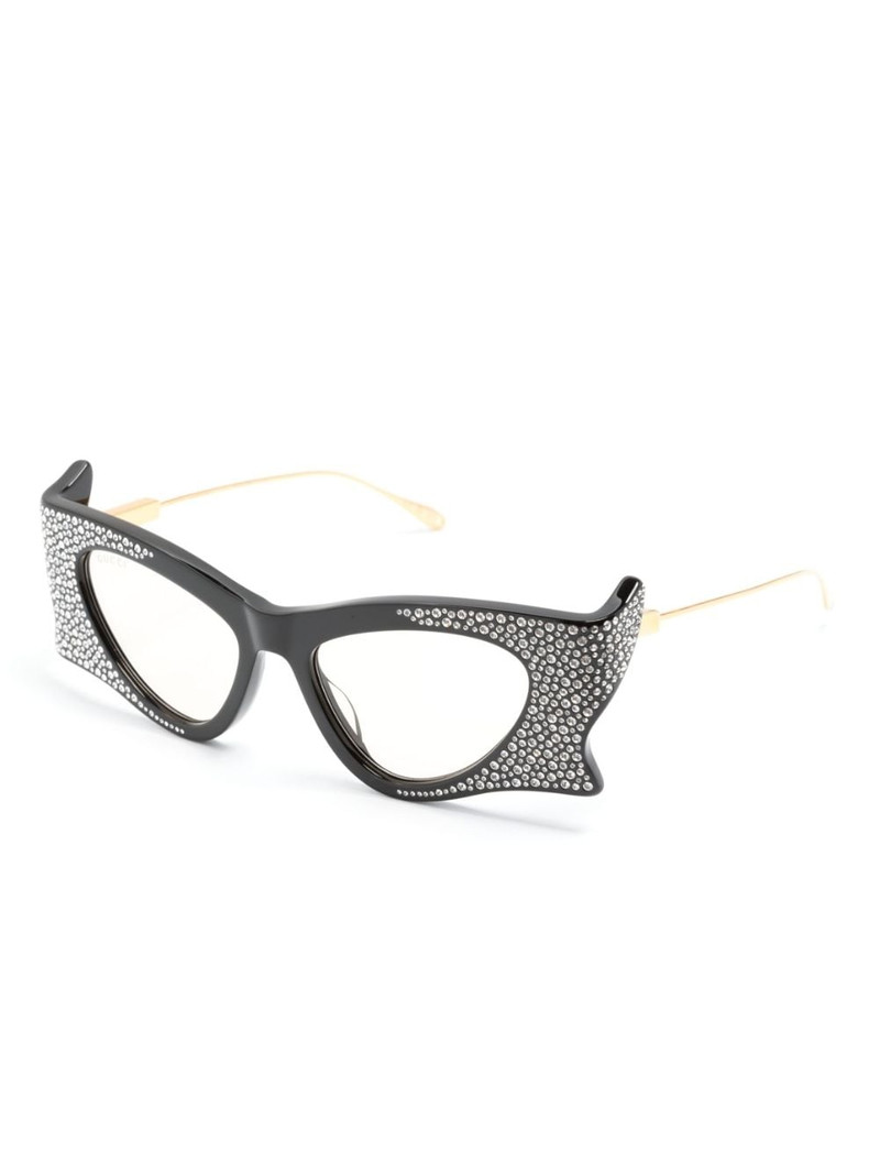 GUCCI crystal-embellished irregular-shape sunglasses outlook
