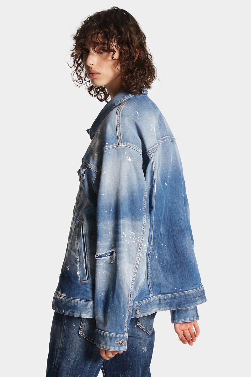 MEDIUM ICE SPOTS WASH OVER JEANS JACKET - 5