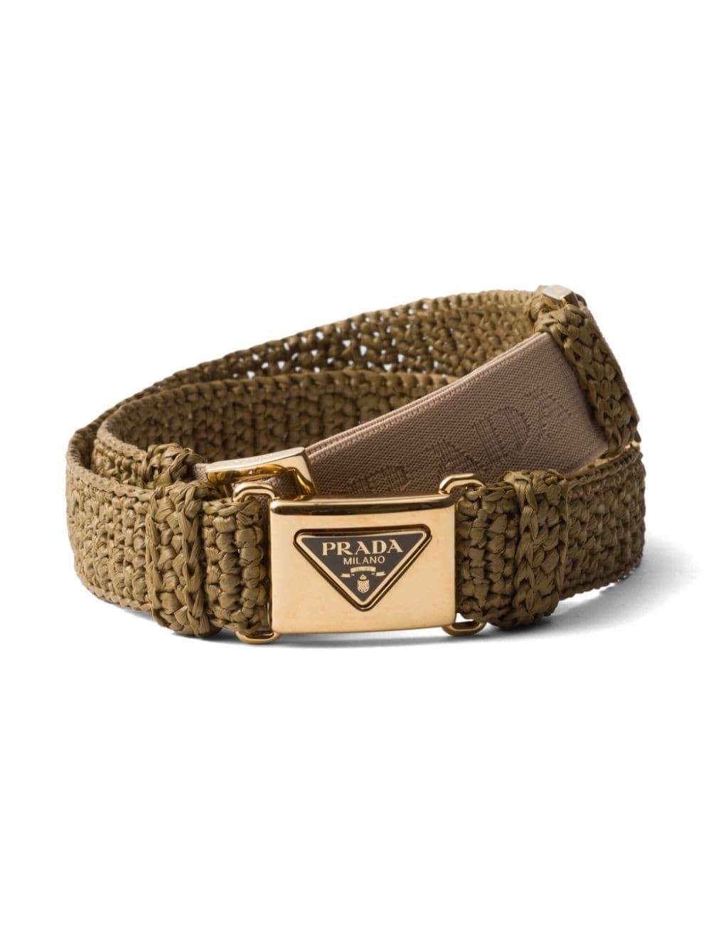 triangle-logo crochet belt - 1