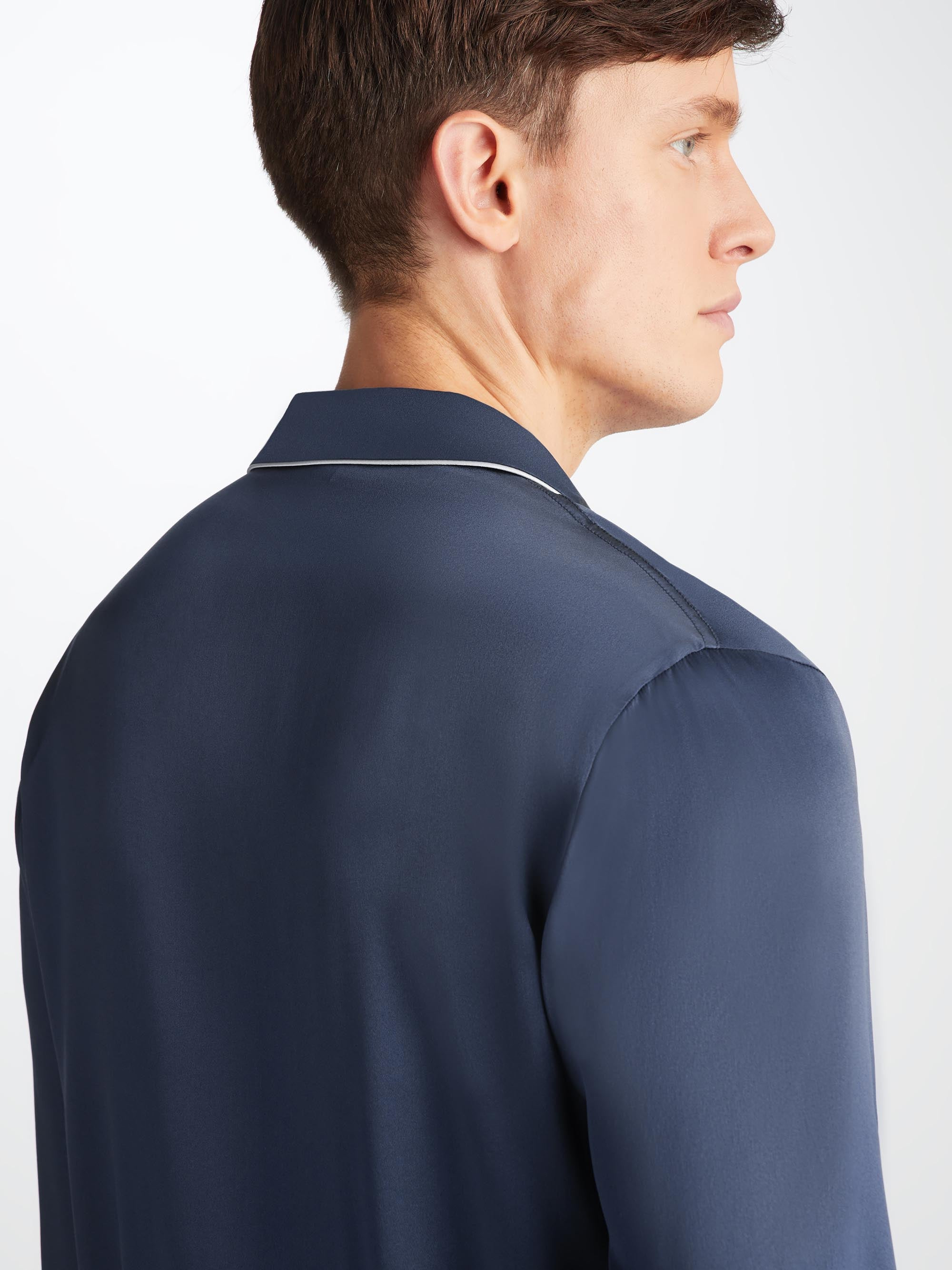 Men's Pyjamas Bailey Silk Satin Navy - 5