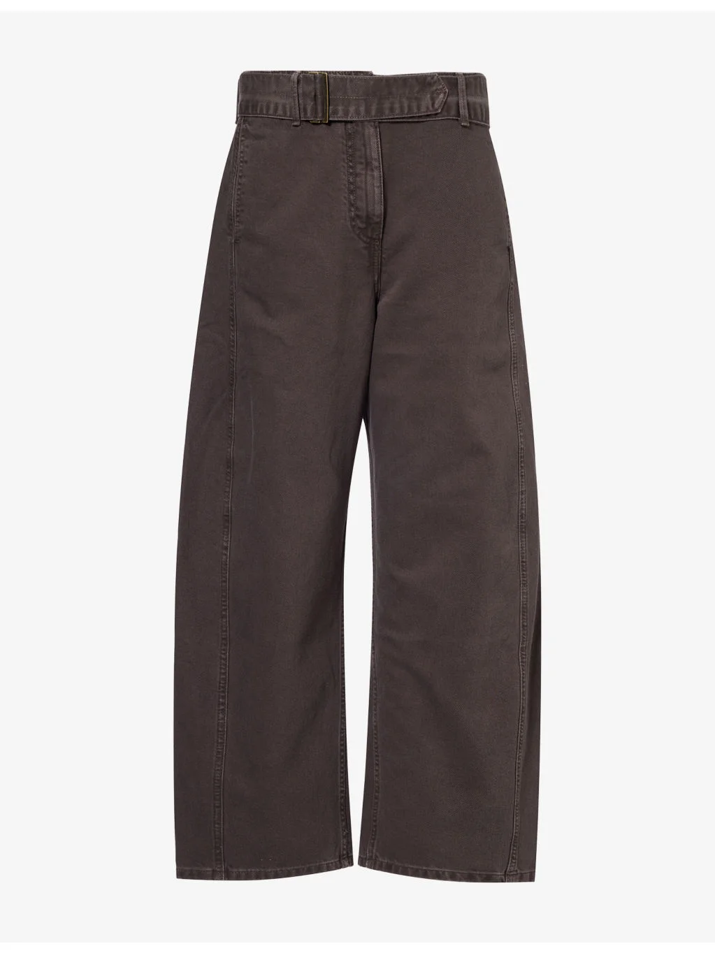 Belted Barrel-Leg Denim Jeans - 1